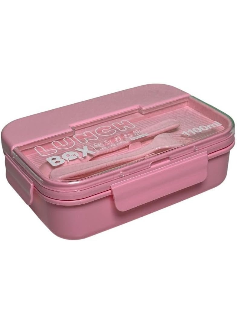 QSHOP Kids Lunch Box - 3 Compartments + Cutlery (Spoon & Fork) Ideal for School, Lessons, Club & Kids Activities It is the perfect solution for organizing your child's meals  - Image 1