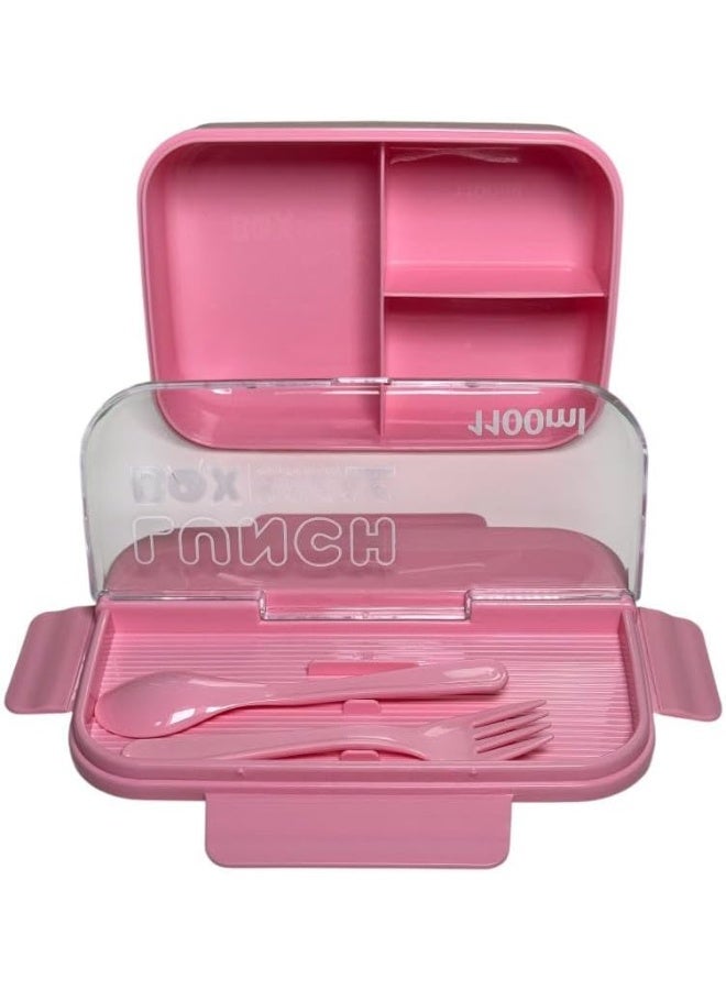 QSHOP Kids Lunch Box - 3 Compartments + Cutlery (Spoon & Fork) Ideal for School, Lessons, Club & Kids Activities It is the perfect solution for organizing your child's meals  - Image 2
