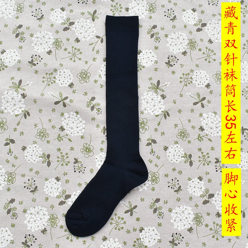 Japanese Single Calf Socks Women'S Socks Stocking Students Black And White Double Needle Stripes Jk Uniform Original Order Antibacterial Deodorant - Image 1