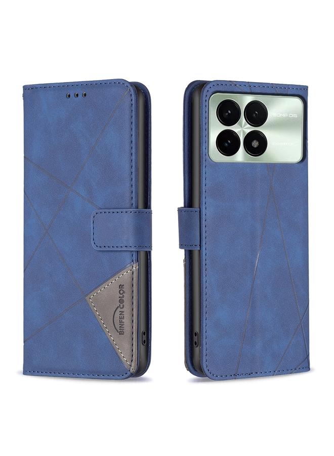 Case For Xiaomi Redmi K70E Magnetic Buckle Rhombus Texture Leather Phone Case