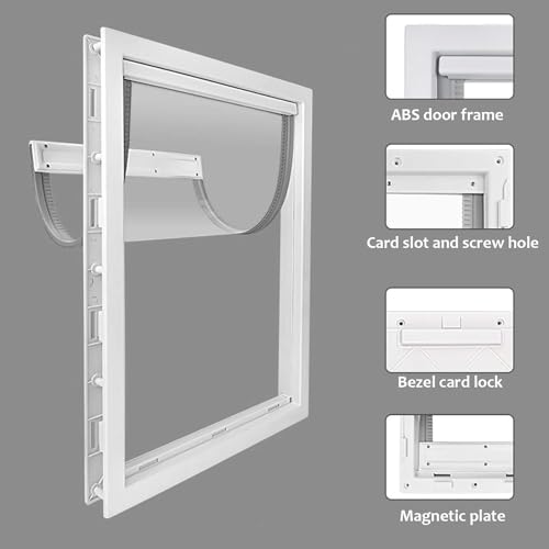 CEESC Large Dog Door with Soft Transparent Magnetic Flap and Snap-in Closing Panel, Premium PVC Plastic Pet Door for Large Dogs(XL,White) - Image 4