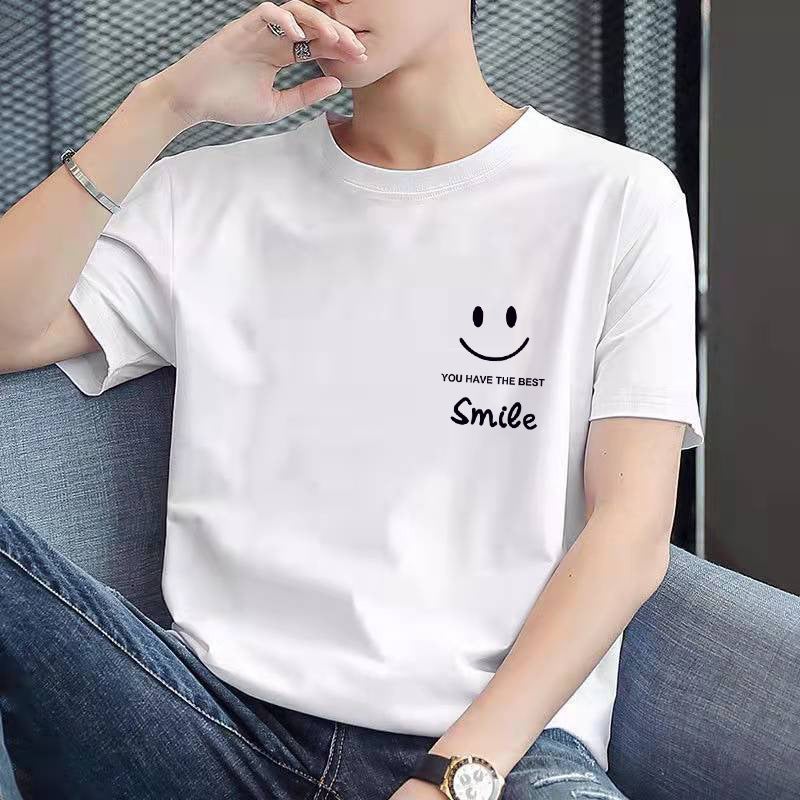 2023 Summer Short-Sleeved Men'S T-Shirt Base Shirt Printed All-Match Top Clothes Round Neck Slim-Fit Short-Sleeved Casual T-Shirt - Image 4