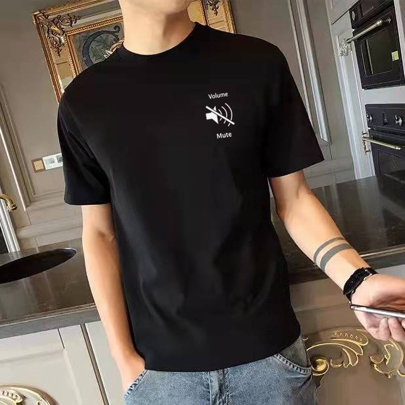 2023 Summer Short-Sleeved Men'S T-Shirt Base Shirt Printed All-Match Top Clothes Round Neck Slim-Fit Short-Sleeved Casual T-Shirt - Image 1