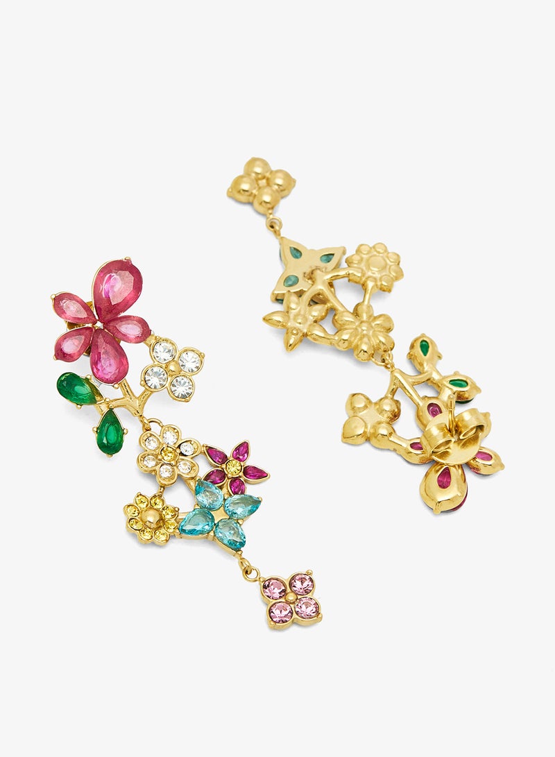 GUESS Multi Flower Drop Earrings - Image 2