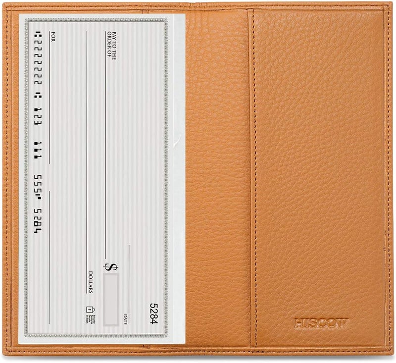 HISCOW Minimalist Checkbook Cover - Full Grain Leather - Image 1