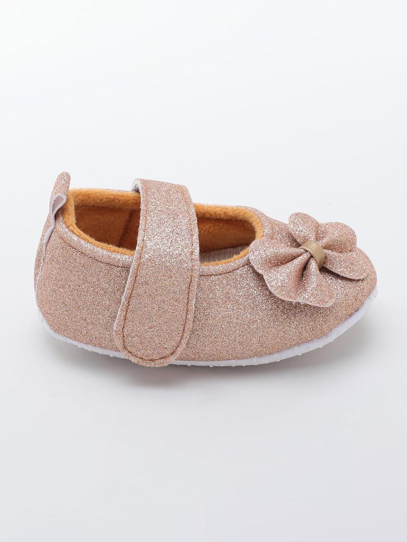 PureSole Stylish Baby Girl Party Booties with Sparkle Finish & Memory Foam – Soft Sole, Comfortable Pre-Walker Shoes for Infants (6–12 Months) - Image 3