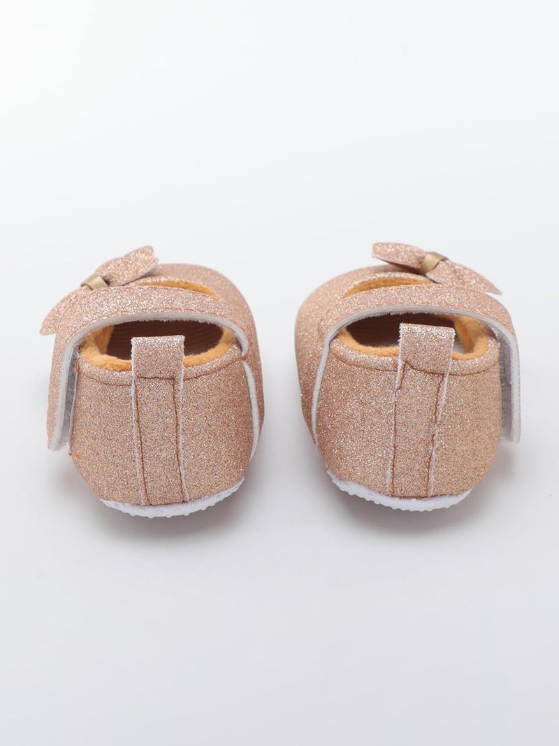 PureSole Stylish Baby Girl Party Booties with Sparkle Finish & Memory Foam – Soft Sole, Comfortable Pre-Walker Shoes for Infants (6–12 Months) - Image 4
