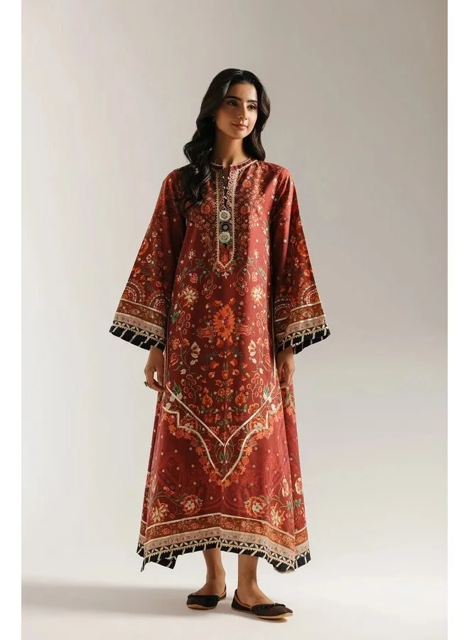 Maroon Printed Kaftan Tunic - 1 Piece (2033)