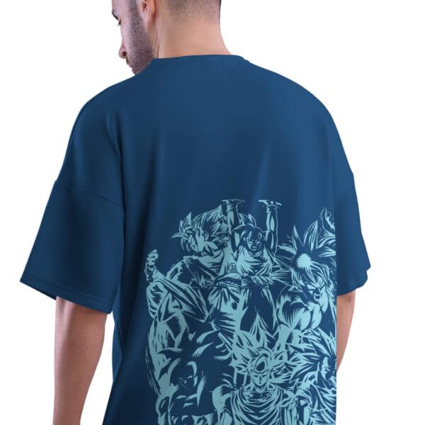 crazymonk Goku Oversized T-Shirt- Navy Blue, XXL - Image 3