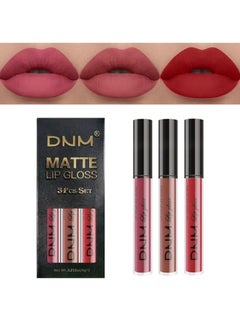 DNM 3Pcs Ruby Red Nude Pink Mauve Matte Liquid Lipstick Lip Stain Sets for Women DNM Long Lasting 24 Hours Red Stay on Matte Lipstick Light Skin matte larga duracion color 10  - Image 1