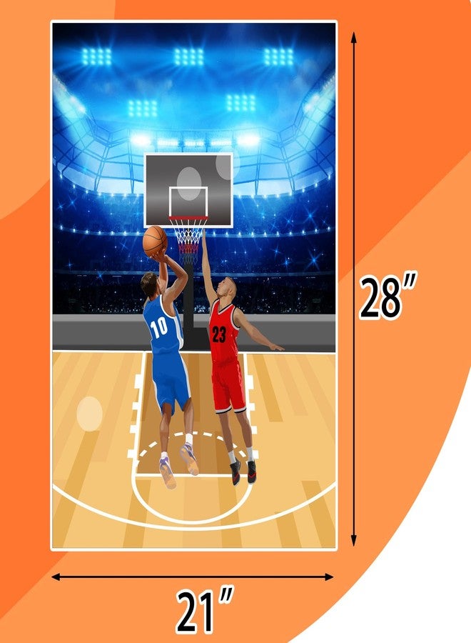 PLULON Basketball Party Game for Kids Pin The Basketball on The Hoop Game Basketball Poster with Basketball Stickers for Boys Girls Birthday Party Wall Decorations Classroom Activities - Image 2
