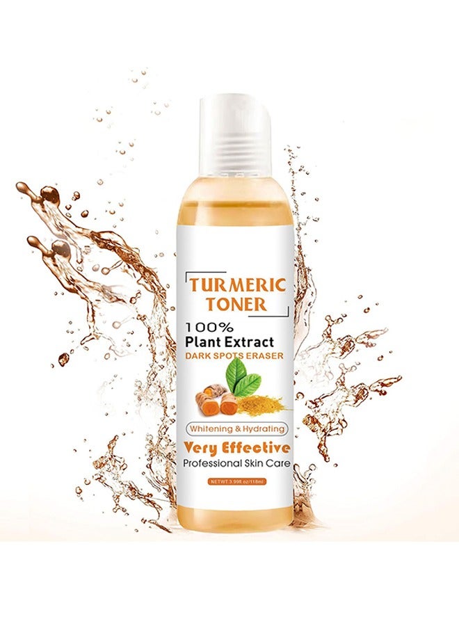 OUHOE Turmeric Toner 100% Plant Extract Dark Spots Eraser, Corrector Toner 118ML Facial Toner For Acne Prone Skin Dark Spot Remover For Face Hydrating Face Toner For Women Treatment  - Image 2