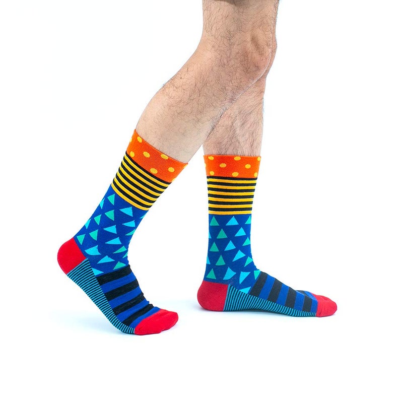BONANGEL Men's Fun Dress Socks - Colorful Funny Novelty Crazy Crew Socks Packs with Cool Argyle Pattern (Lizard) - Image 4