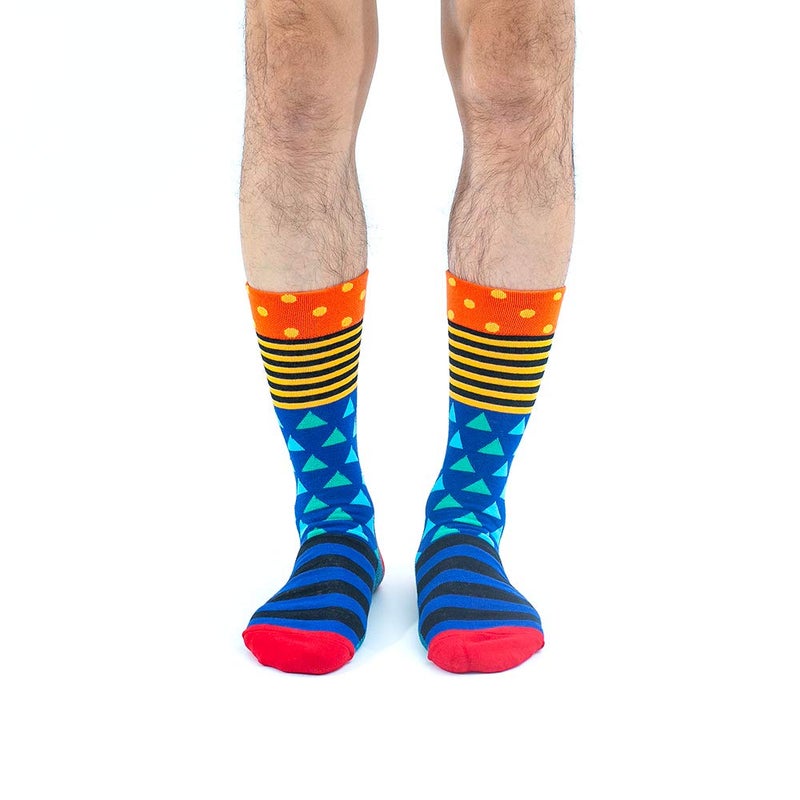 BONANGEL Men's Fun Dress Socks - Colorful Funny Novelty Crazy Crew Socks Packs with Cool Argyle Pattern (Lizard) - Image 3