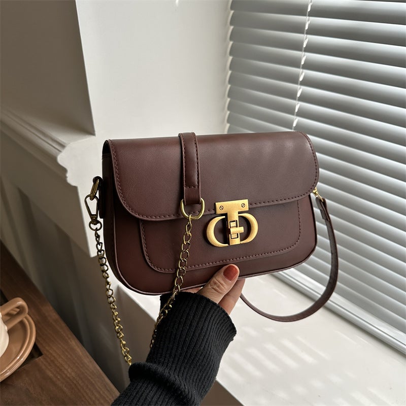 Retro Fashion Commuter Bag For Women 2024 Spring New Simple Casual Small Square Bag Niche Casual Shoulder Bag - Image 2