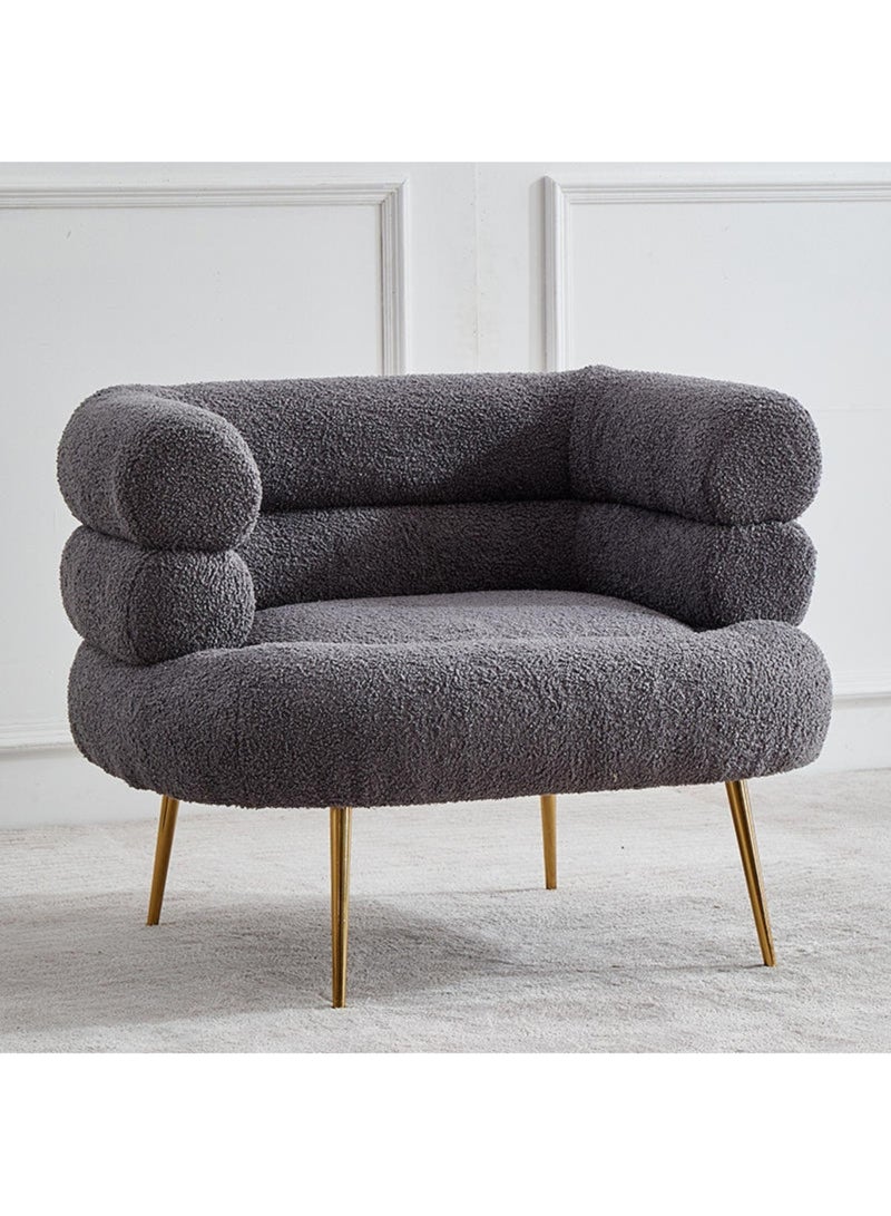 Karnak Gary Barrel 1 Seater Fabric Sofa – Dark Grey - Image 1