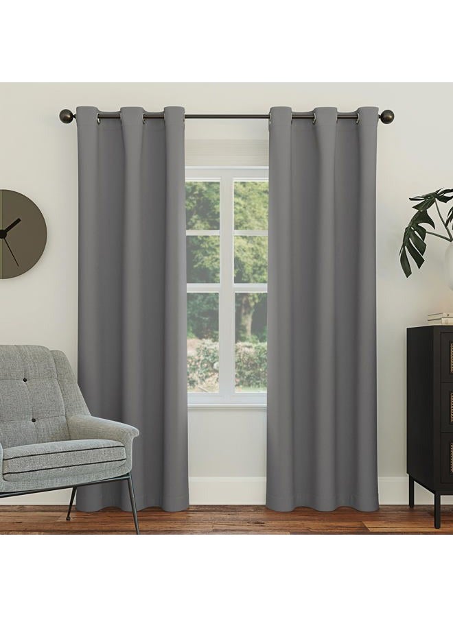 Sun Zero Easton Energy Saving Blackout Grommet Curtain Panel, 40" x 84", Gray - Image 1