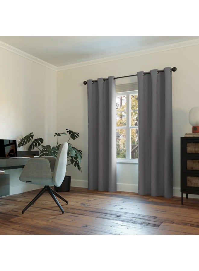 Sun Zero Easton Energy Saving Blackout Grommet Curtain Panel, 40" x 84", Gray - Image 4