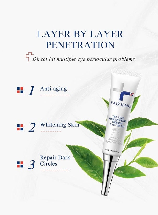Fair King Tea Tree Hexapeptide Firming Eye Cream— Anti-Aging, Whitening Skin, Repairing Eye Care Essence - 15G - Image 4