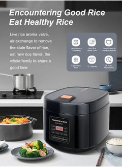 SILVER CREST 5 Liters - Electric Rice Cooker, 8 In 1 Instant Programmable, 700 Watts, 12 Smart Programs TK-108 Black  - Image 4