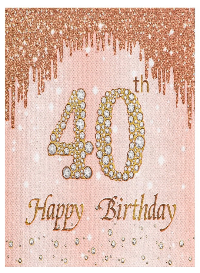 Calculs 40th Birthday Cocktail Napkins Cheers To 40 Years Rose Gold Tableware Snack/Dessert/Beverage Disposable Napkin 20pk - Image 1