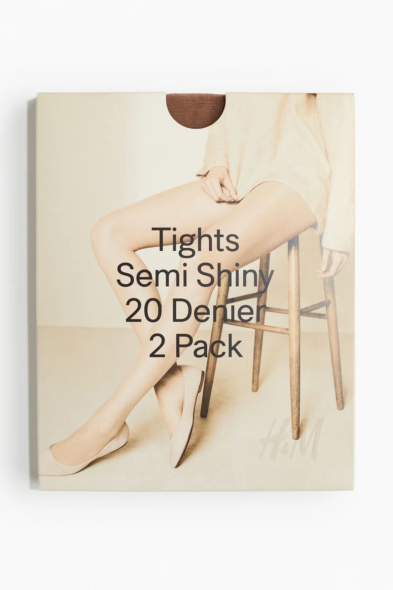 H&M 2-pack tights, 20 denier