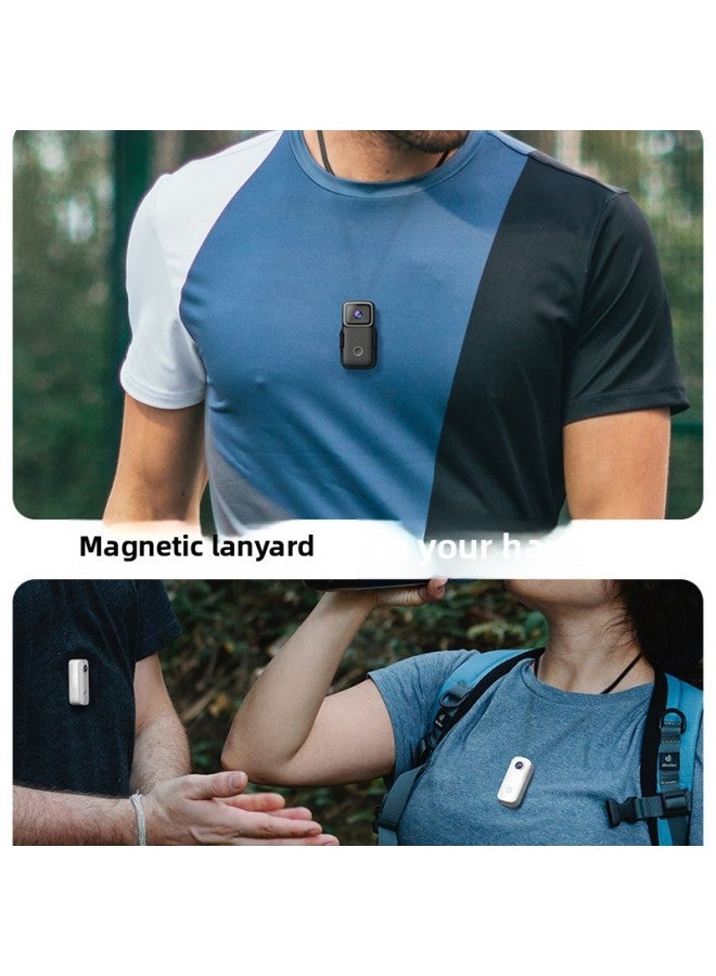 Beauenty SJCAM C100/C200/C300 Special Magnetic Lanyard Liberation Fixed Back Clip Running Record Camera-Color:C100 Magnetic Lanyard White - Image 3