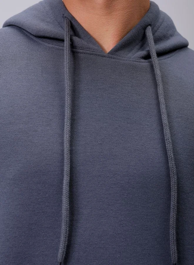 شركة المرآب الهندية Men Oversized Solid Overhead Hooded Sweatshirt