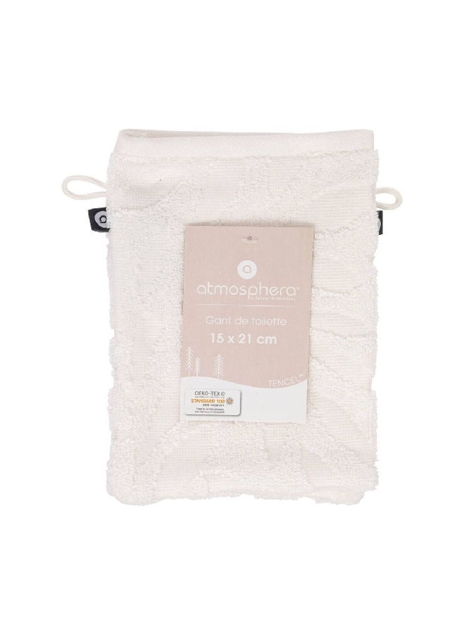 atmosphera 2-Piece Jacquard Fabric Washcloth Set White 15 x 21 cm 194375Z  - Image 2