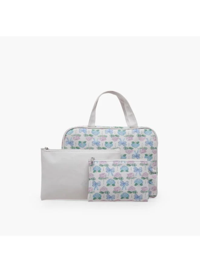 فايندز Assorted Print 3-Piece Cosmetic Bag Set
