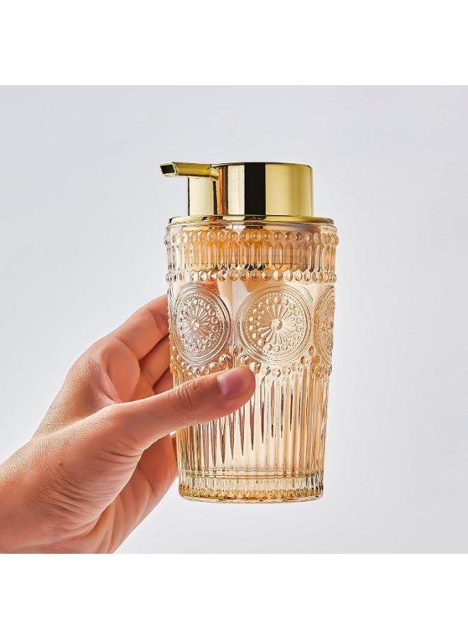 Hugifts Foam hand sanitizer dispenser, 360ml travel pump bottle, glass foam hand sanitizer dispenser, refillable liquid hand sanitizer dispenser, luxury rippled lotion bottle, leak-proof shampoo container for bathroom and kitchen, elegant liquid soap bottle, home storage gift, durable toiletries container, hotel suitable. - Image 5