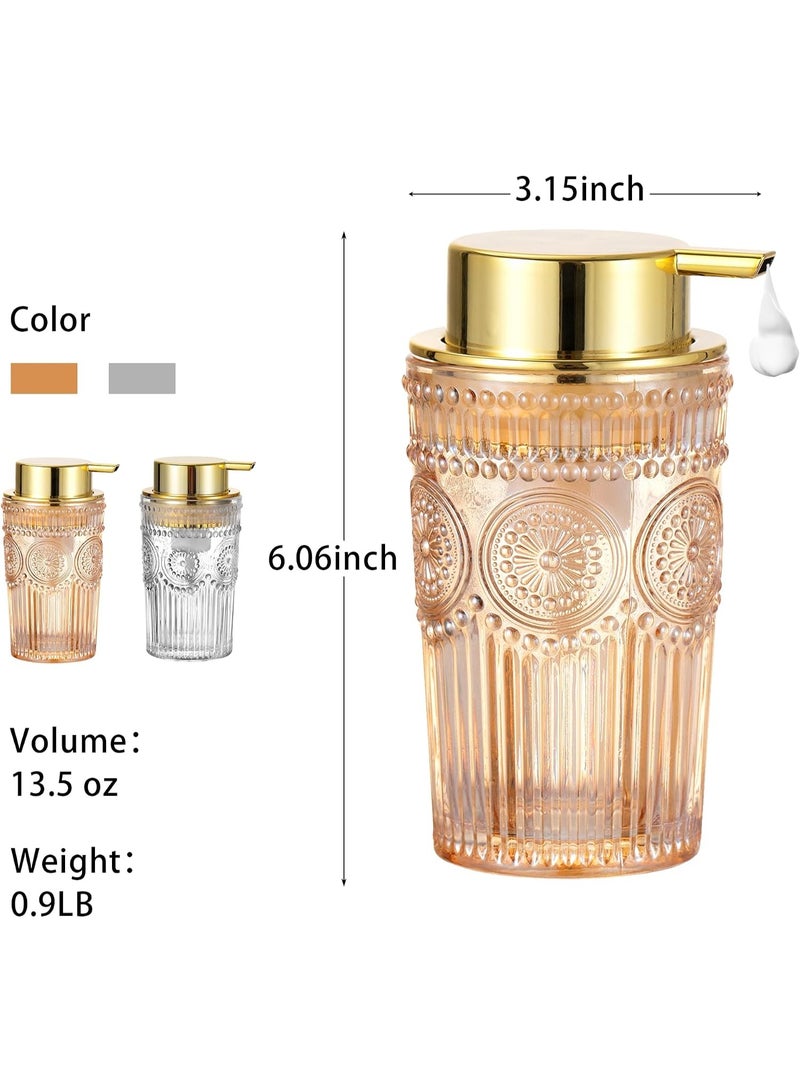 Hugifts Foam hand sanitizer dispenser, 360ml travel pump bottle, glass foam hand sanitizer dispenser, refillable liquid hand sanitizer dispenser, luxury rippled lotion bottle, leak-proof shampoo container for bathroom and kitchen, elegant liquid soap bottle, home storage gift, durable toiletries container, hotel suitable. - Image 3