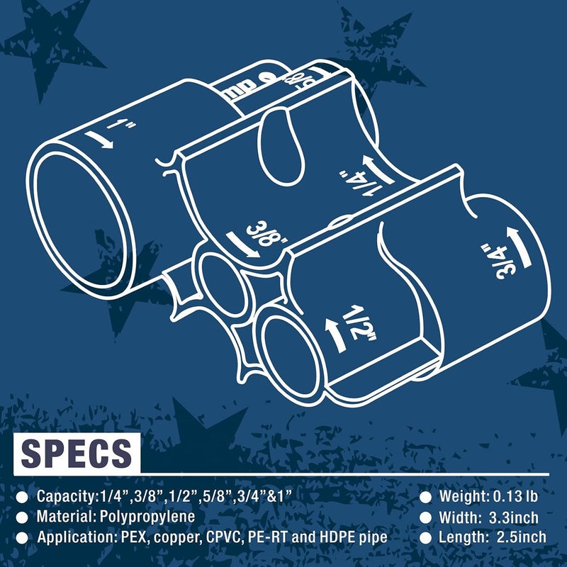 iCRIMP Push-fit Fitting Deburr, Depth Gage and Disconnect Tool for PushFit Fittings, Push-To-Connect system, Multi-size combination 1/4 In.-1 in. - Image 2
