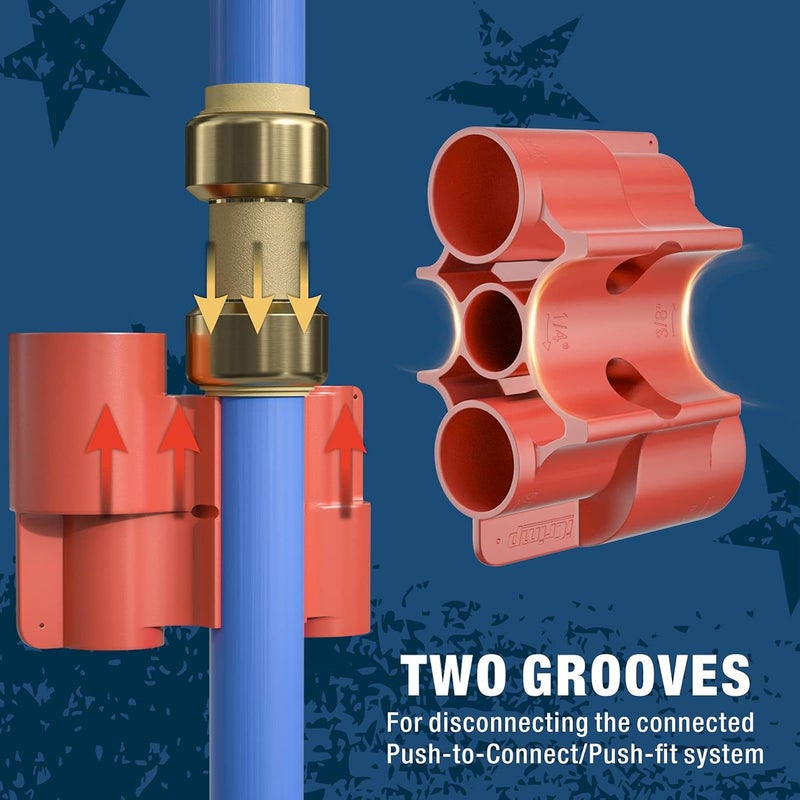 iCRIMP Push-fit Fitting Deburr, Depth Gage and Disconnect Tool for PushFit Fittings, Push-To-Connect system, Multi-size combination 1/4 In.-1 in. - Image 4