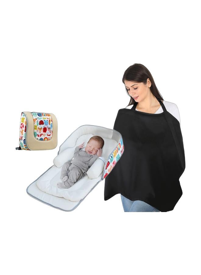 MOON Travalo - Travel Baby Bed & Backpack-Beige,MOON Organic Nursing PrivacyWraps. - Image 1