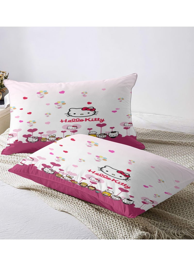 Sanrio Hello Kitty pattern bedding three-piece set of soft microfiber polyester sheets including duvet cover and two pillowcases (cover size 150cmX200cm)  - Image 3