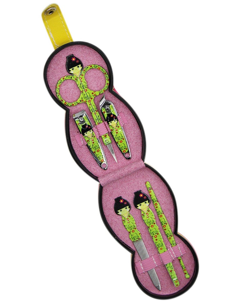 Aibearty Adorable Russian Doll Pattern Stainless Nail Clippers Set of 6Pcs, Professional Grooming Kit, Nail Tools with Luxurious Travel Case - Image 5