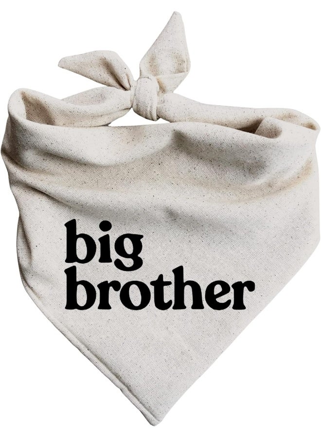 Dog Bandana Pregnancy Announcement Big Brother Baby Reveal Oatmeal Cream Minimal Neutral Color Announcement to Family (Large) - Image 1