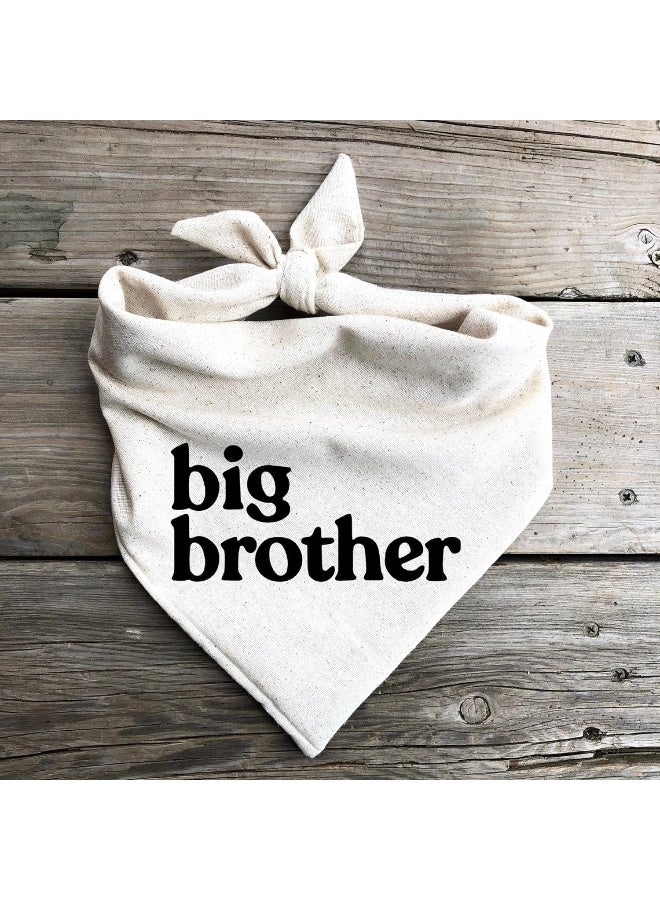 Dog Bandana Pregnancy Announcement Big Brother Baby Reveal Oatmeal Cream Minimal Neutral Color Announcement to Family (Large) - Image 2