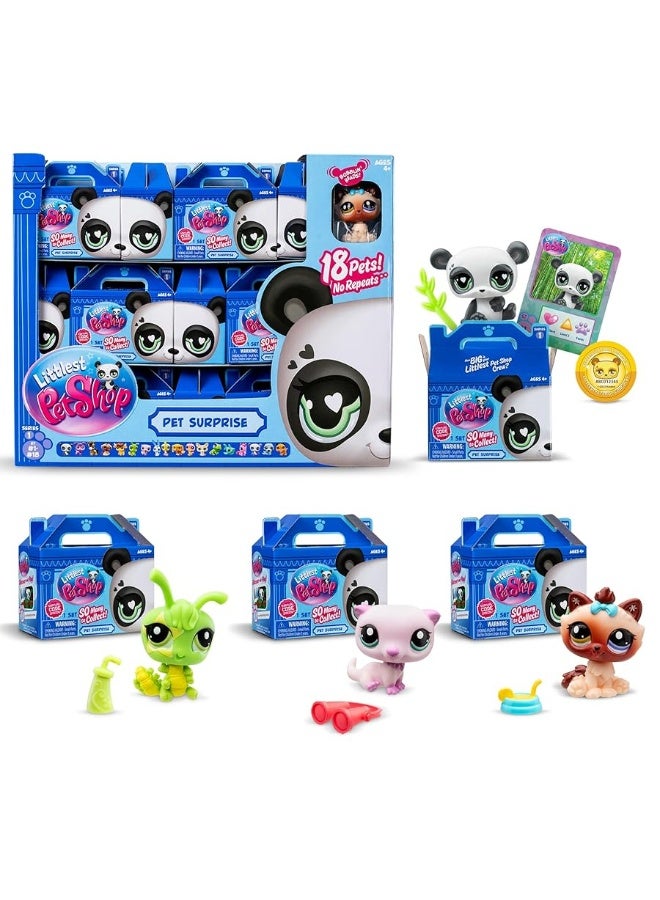 Littlest Pet Shop, 18 Pets Collector Set, Pet Surprise Display - Gen 7, Pets #1 - #18, Authentic LPS Bobble Head Figure, Collectible Imagination Toy Animal, Kidults, Girls, Boys, Kids, Tweens Ages 4+ - Image 3