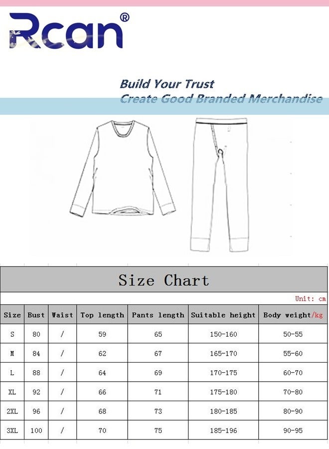Rcan Men's Round Neck Quick Dry Sports Underwear Set, Lightweight Pajamas, Slim Fitting Outdoor Sport Body Sculpting Long Sleeved T-Shirt and Long Pants, High Elasticity Lined Basic Layer Bottoming Shirt - Image 5