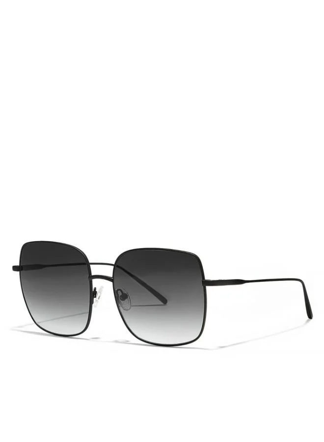 30Sundays SQUARE ONE Women Black Sunglasses - Frame Material: Metal - Lens Color: Black- Frame Color: Black - Full Rim