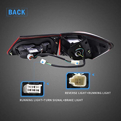 VLAND Led Tail lights Compatible with Base Sedan Lexus IS250 IS350 IS22d 2006-2013 ISF 4-Door 2008-2015(Not for IS250C/350C) Clear/Red - Image 3