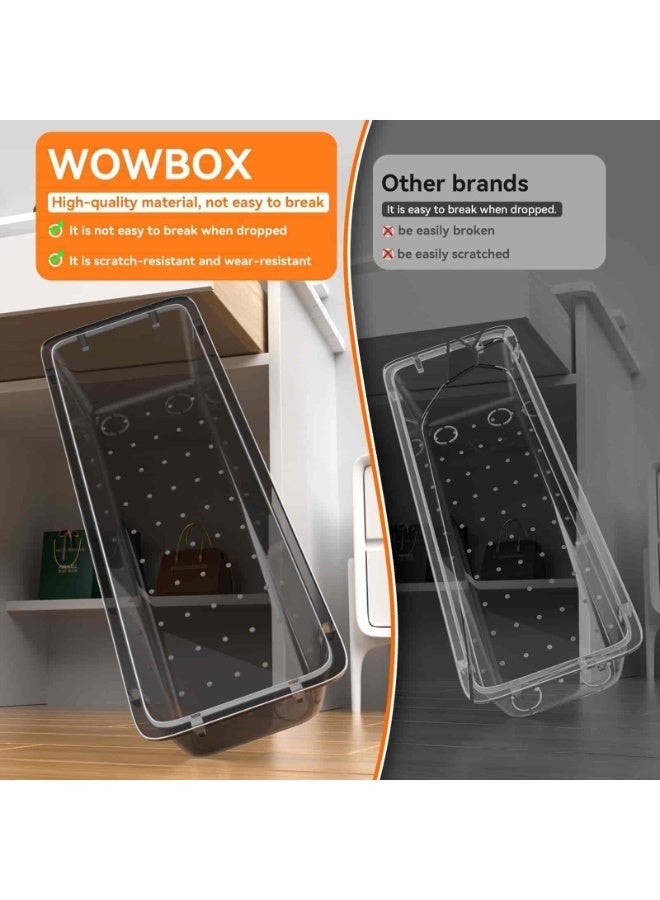 Aideli 16PCS Transparent Black Plastic Drawer Organizer Set with Non-Slip Pads – 4 Sizes Storage Trays for Bathroom, Kitchen, Makeup, Desk & Office - Image 5