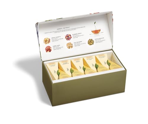 Tea Forte Herbal Retreat Premium Tea Presentation Box Tea Gift Sampler, 20 Count, 2 of Each Variety Individually Wrapped Handcrafted Pyramid Infuser Bags - Image 3
