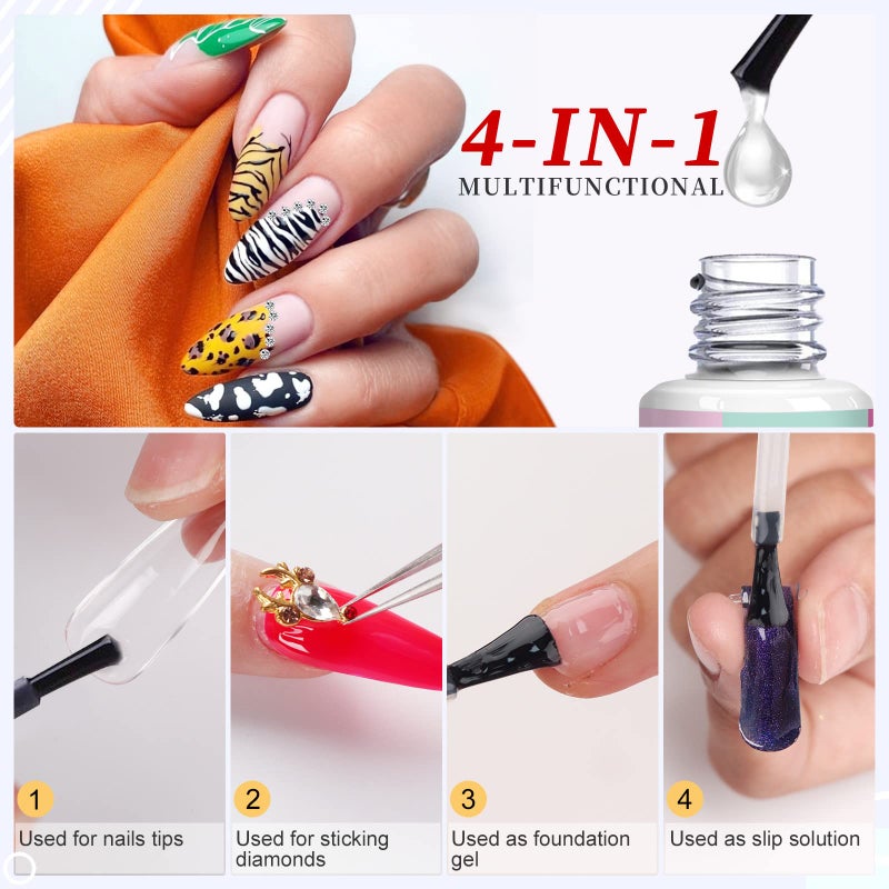SAVILAND Gel Nail Glue: 15 ML Gel Nail Glue U V Nail Glues Super Strong Nail Glues for Press Ons, Long Lasting Nail Tips Manicure Art Tool Nail Lamp Needed - Image 4