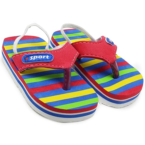 Neska Moda 12 To 18 Months Baby Boys & Girls EVA Chu Chu Sound Slippers cum Flip Flop (Red,Blue)-BT2058 - Image 1