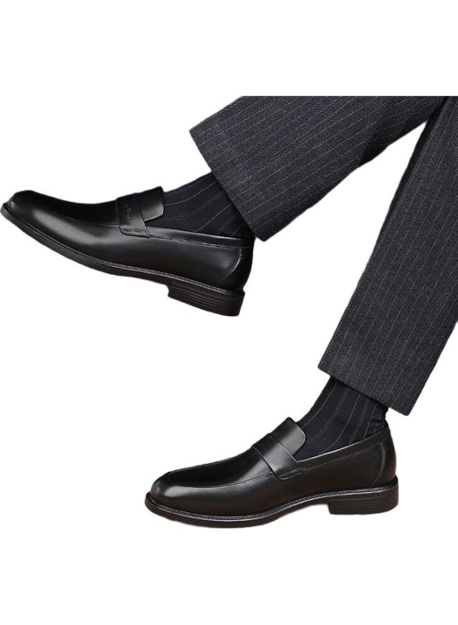 Goldlion Men'S Shoes, Business Casual Formal Shoes, Comfortable Lightweight Breathable Fashionable Leather Shoes, 50383013701A-Black 41 - Image 2