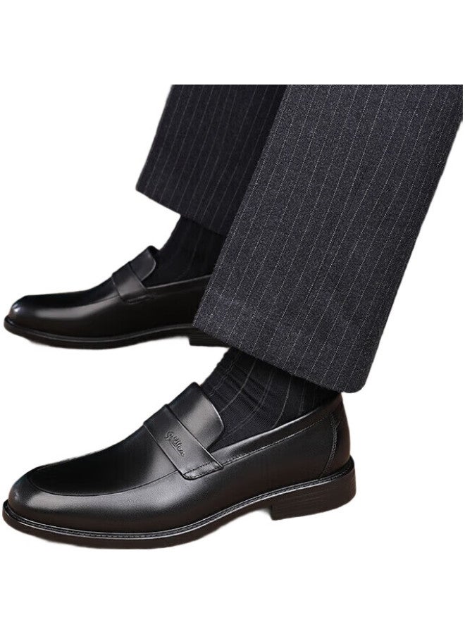 Goldlion Men'S Shoes, Business Casual Formal Shoes, Comfortable Lightweight Breathable Fashionable Leather Shoes, 50383013701A-Black 41 - Image 3