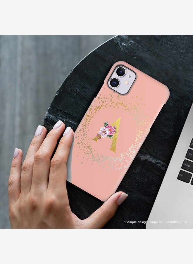 Stylizedd Monogram Tough Cover for Apple iPhone 11 Case Custom Initials Letter Floral Pattern Tough Pro Dual Layer hybrid PC inner TPU protection Alphabet- W (Rose Pink) - Image 2